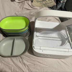 $354 RETAIL! - SureFeed Sure Feed Microchip Pet Feeder & 6x SureFeed Bowls - GUC